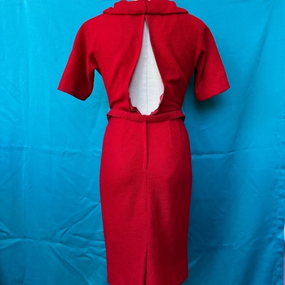 VINTAGE Bernard’s Spokane Red Dress - Picture 3 of 6